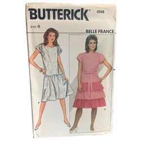 Butterick 4948 Belle France Sewing Pattern Size 8 for Women's Dress Uncut